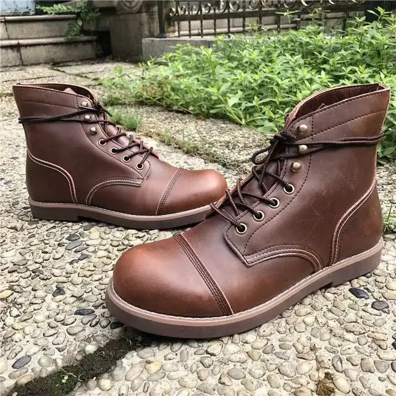 남성용 빈티지 툴링 오토바이 부츠, 고품질 암소 가죽  - Men'S Shoes Hey Dude 리뷰 및 가격