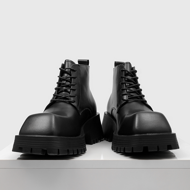 블랙 키높이 남성용 빅토우 숏부츠 남성 캐주얼 레이스업 - Men'S Shoes Increase Height 리뷰 및 가격