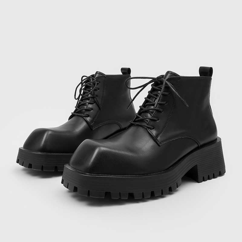 블랙 키높이 남성용 빅토우 숏부츠 남성 캐주얼 레이스업 - Men'S Shoes Increase Height 리뷰 및 가격