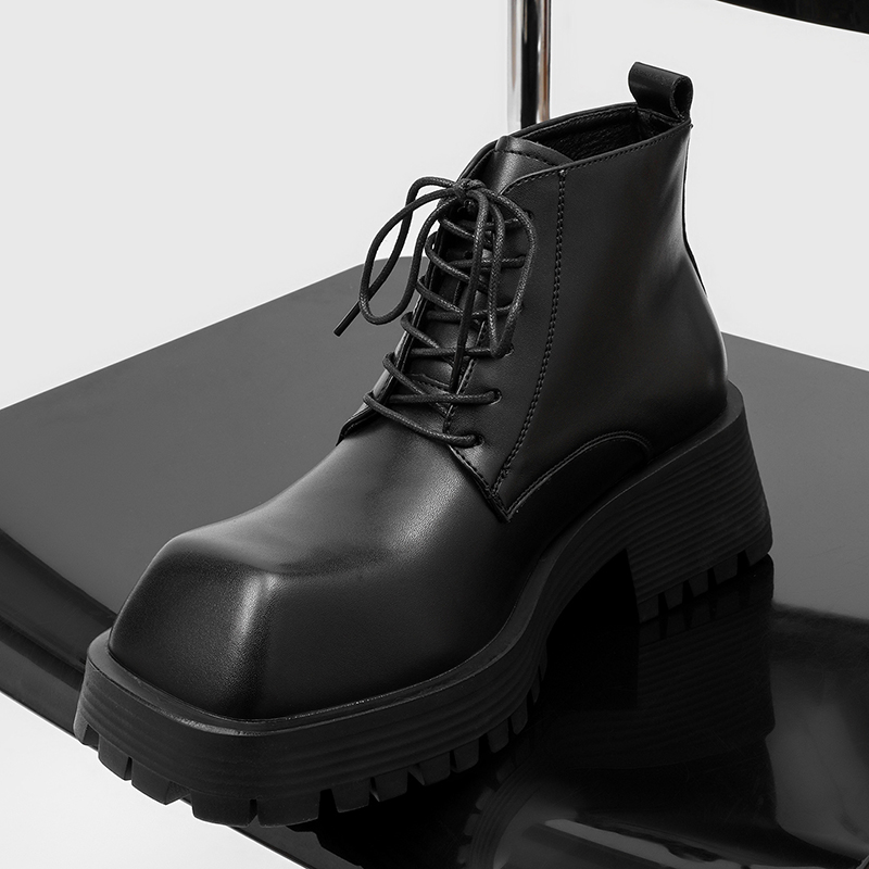 블랙 키높이 남성용 빅토우 숏부츠 남성 캐주얼 레이스업 - Men'S Shoes Increase Height 리뷰 및 가격