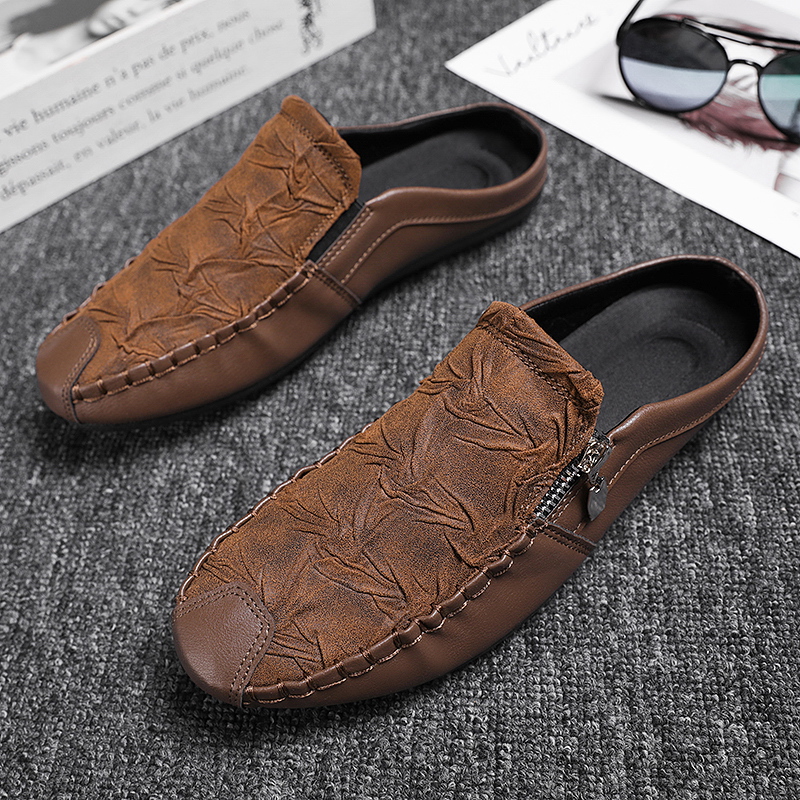 남성용 여름 로퍼 플랫 슈즈 패션 지퍼 남성용 하프 슬 - Men'S Shoes Hey Dude 리뷰 및 가격