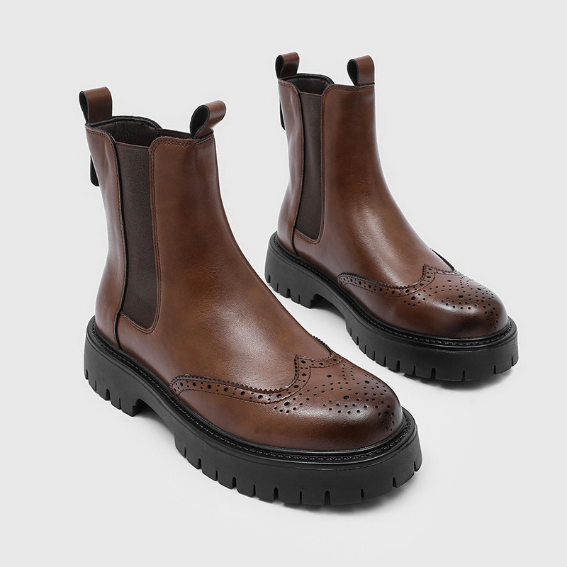 고급 남성 첼시 부츠 카빙드 치마니 부츠 비즈니스 캐주 - Men'S Shoes Increase Height 리뷰 및 가격