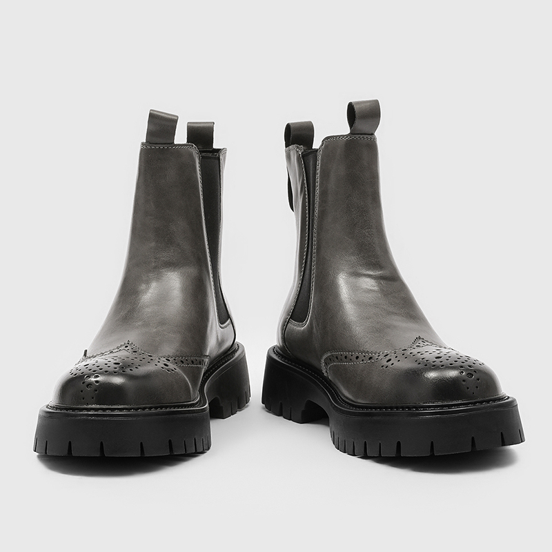 고급 남성 첼시 부츠 카빙드 치마니 부츠 비즈니스 캐주 - Men'S Shoes Increase Height 리뷰 및 가격