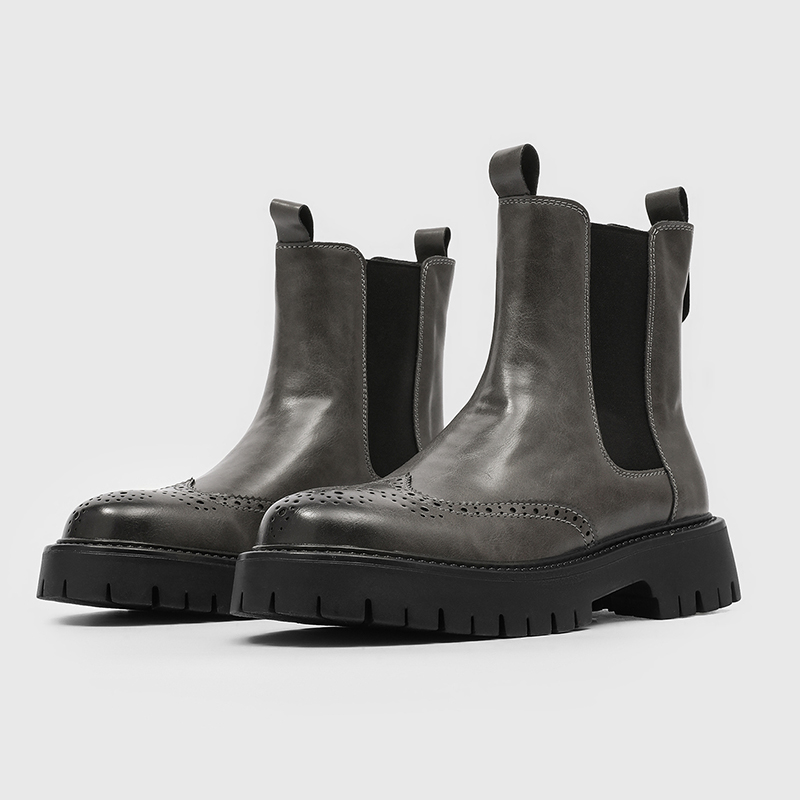 고급 남성 첼시 부츠 카빙드 치마니 부츠 비즈니스 캐주 - Men'S Shoes Increase Height 리뷰 및 가격
