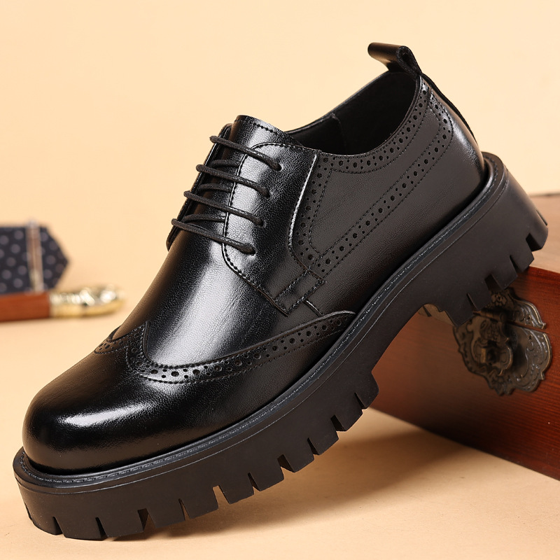 남성용 가죽 구두, 두툼한 밑창, 끈으로 묶는 스타일, - Men'S Shoes Smart 리뷰 및 가격